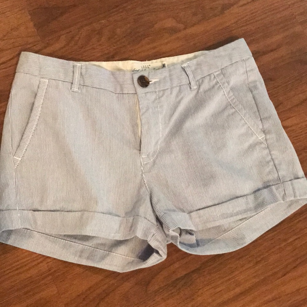 Blue pinstriped shorts